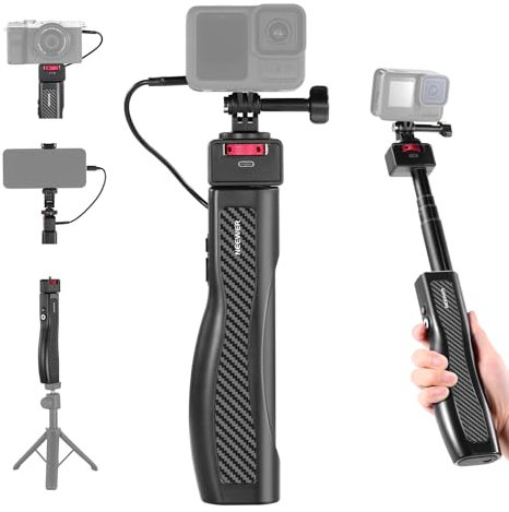 Neewer 31.5 Rechargeable Selfie Stick with Battery & Remote, 3.7V/3500mAh PD18W Bidirectional Action Camera Phone Extension Pole Stand Power Grip, Compatible with iPhone Samsung GoPro DJI, PA993