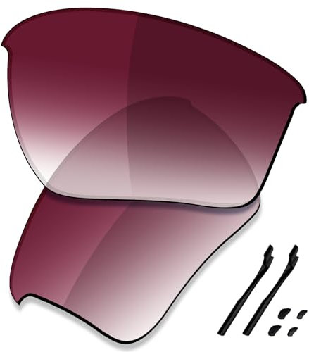 Saucer Verres de rechange et kits en caoutchouc pour lunettes de soleil Oakley Half Jacket 2.0 XL OO9154 haute définition – Rouge vin dégradé teinté non polarisé