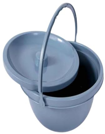 Harilla Pot de Chambre Léger avec Poignée et Couvercle Anti-Odeurs, Crachoir Urinoir en PP Résistant, Seau de Toilette Portable pour Maison/Voyage/Camping, Idéal Personnes Âgées/Enfants/Adulte