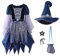 Baby Girls Halloween Witch Dress,Kids Costumes Kids Witches Hat Costume Fancy Dress Outfits Gender Neutral Clothes Broomstick Purple Black Themed Party Carnival Christmas (Blue-c,6-7 Years)