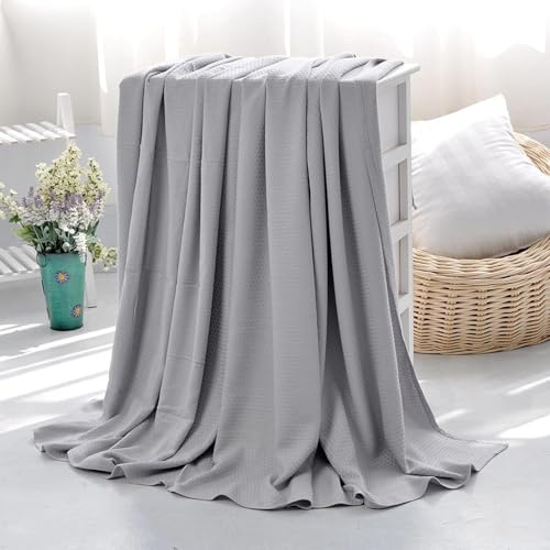 MJGFD Kühldecke 150 x 200cm Grau, Kühldecke Bett, Kühldecken Bambusfaser, Selbstkühlende Decke, Leichte Atmungsaktive, Doppeltes Kältegefühl, Kühlende Decke für Bett Sofa Erwachsene Kinderdecke