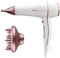 Ufesa Secador de Pelo Profesional Air Glow 2200W, Motor AC, Elimina el Encrespamiento, Incluye Difusor y Concentrador, 2 Velocidades, 3 Temperaturas, Golpe de Aire Frío, Blanco/Rosa