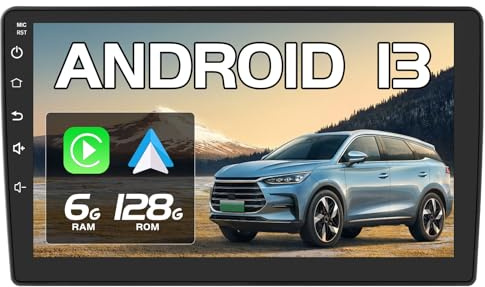 AWESAFE Autoradio Android 13 [6Go+128Go] pour Peugeot 407(2004-2011) avec 4G Carplay Android Auto 9 Pouces GPS WiFi DSP FM Commande au Volant/Bluetooth/Aide au Stationnement