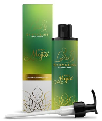 BodyGliss - 2in1 Massageöl und Gleitmittel auf Silikonbasis - 150 ml (Minty Mojito)