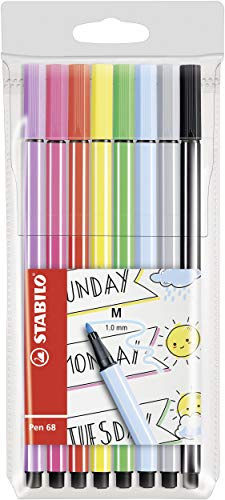 STABILO 68 Premium Felt Tip Pen - Assorted Colours (Pack of 8)