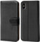 Verco iPhone XS Hülle, Handyhülle für iPhone X/XS Tasche PU Leder Flip Case Brieftasche - Schwarz