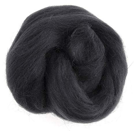 Trimits Natural Felting Roving Wool, Graphite, 10 g