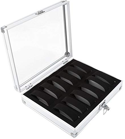 Aluminium Uhrenbox, Elegant Armbanduhr Aufbewahrungsbox Uhr Display Box für 6/12 Uhren Lagerung(12 Slots)