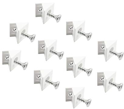 Gedotec Korpusverbinder Winkel-Verbinder Kunststoff Möbelverbinder für Rückwand & Schubladenböden | Rückwandverbinder weiß | Rückwandhalter mit Schraube | 10 Stück - Eckverbinder für Schränke & Möbel