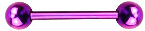 Brustwarzenpiercing Titan Frau Stab Kugeln nickelfrei Nippelpiercing Glitzer Pink-14mm