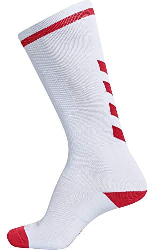 hummel Unisex Elite indendørs sok høj Socken, Weiß/True Rot, 39-42 EU