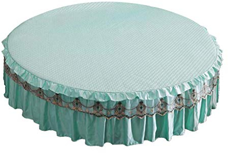 Tubayia 200cm/220cm Anti-Rutsch Rund Bett Spannbetttuch Spannbettlaken Bettrock Bettvolant für Schlafzimmer