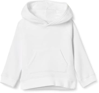 Amazon Essentials Girls' Pullover Hoodie Sweatshirt, White, 4 Years