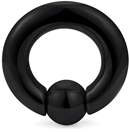 Briana Williams Schwarz Klemmkugelring Captive Bead Ring aus 316L Chirurgenstahl BCR PA Piercing Schmuck(2/2.5/3/4/5/6/8/10mm)