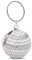 Foxlady Women's Sparkling Crytals Pearl Studded Ball Shape Evening Clutch Bag (Silver)