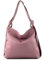 modamoda de T192 Damen Leder Rucksack Schultertasche 2in1 handmade in Italy, Farbe:Altrosa