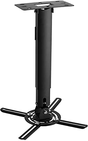 suptek Universal Beamer Projektor Decken Deckenhalterung Beamer Halterung Halter für Flache oder geneigte Deckenhöhen, einstellbar mit ausziehbarer Länge für LCD/DLP-Projektoren Schwarze PR05B