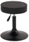 KAYELLES Tabouret de Travail Bureau sans roulettes, épais siège Rond Simili Cuir rembourré, Hauteur réglable 43 à 57 cm, Large Base métal Anti dérapant YU (Noir)