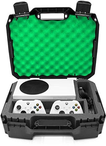 CASEMATIX Hard Shell Travel Case Compatible with Xbox Series S Console, Controllers, Games and Other Accessories - Durable and Protective Hard Case with Impact-Absorbing Customized Foam Interior