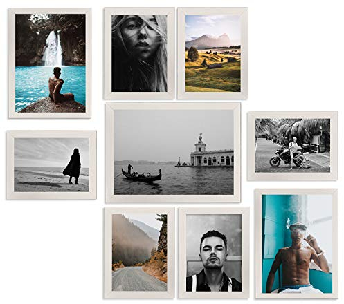 Stallmann Design Bilderrahmen Collage für 9 Bilder in Weiß, H x B 72cm x 77cm (Weiß)