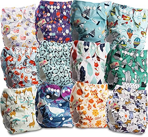 Littles and Bloomz FLP2-1202 Windeln, wiederverwendbar, Standard-Popper, 12 Windeln