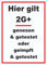 Hier Gilt 2G Plus Hinweis Schild mit Text hochkant A5 (148x210mm)