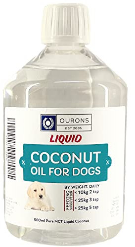 Olio di cocco liquido per cani - 500 ml di grado di cibo MCT