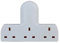 Invero 3 Way Multi Mains Adaptor - One Socket into Three Triple Plugs - Cable Free - UK 3 Pin Plug - British Approved 13A - White