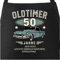 MoonWorks® Grill-Schürze Kochschürze Oldtimer Geburtstag Retro Design Print Vintage Auto Geburtstagsgeschenk für Männer 50 Jahre schwarz Herren
