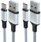 USB C Cable, 3.1A 2Pack 1M 2M Type C Cable Fast Charger Nylon USB-C Charging lead for Samsung S10 S9 S8 S20 Fe S21 S22 A12 A40 A70 A72 A20e A21s A32 A50,Huawei P30 P20 Sony Xperia, Xiaomi,Google Pixel