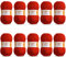 Wollidu Mila Garn zum Häkeln und Stricken 10 x 50g/133m Strickgarn 100% Polyacryl Häkelgarn Feuer Rot