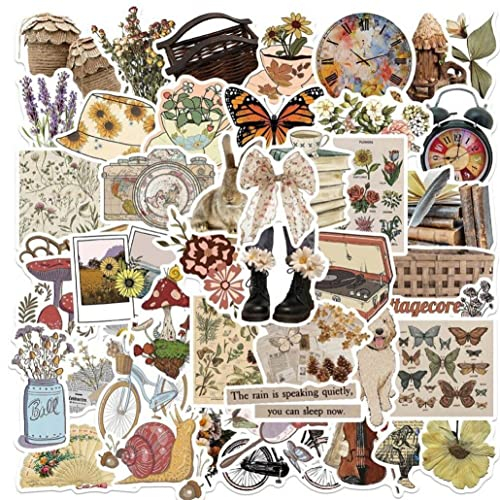 Retro Ästhetische Aufkleber, 50 Pcs wasserdichte Graffiti -Aufkleber Für DIY -Telefon Laptop Snowboard -Skateboard -gepäckkühlschrank Gitarre