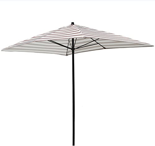 JJ Home 5 × 6.6ft Parasol de Patio rectangulaire Marché extérieur Parasol de Table de Jardin, 6 Nervures en Acier, auvent en Polyester (Rayure)