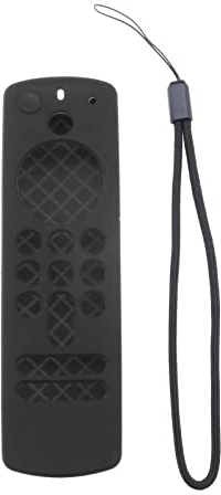 YINETTECH Fernbedienung Schutzhülle mit Handschlaufe Kompatibel mit Alexa Voice Remote 2021 (3rd Gen) / Fire TV Stick 4K 2021 Silikon Hülle Schwarz