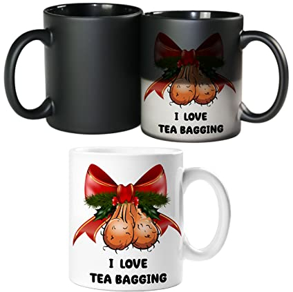 Star Online I Love Tea Bagging Coffee Mug Heat Colour Changing Magic Funny Rude Mug- Gifts for Work Colleagues