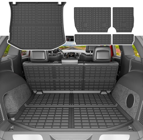xipoqix Kofferraummatte, Rückenlehnenmatte, kompatibel mit Jeep Grand Cherokee 2011–2021, Rücksitzschutz, Ersatz für Jeep Grand Cherokee 2011–2021 Zubehör (Kofferraummatte hinten + Rückenlehnenmatte)