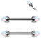 OUFER Body Piercing Internally Thread Nipple Piercing Bars Jewellery Titanium Nipple Rings Piercing 14G Nipple Bar 14MM Opal Bridge Piercing Barbell (ATNP003 2PCS)