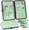 JUPELI Nagelset, Pediküre Set, Maniküre Set Männer, Edelstahl Nagelknipser Kit Set, Professionelles Nagelpflege Werkzeuge, Nagelschere Grooming Kit, Valentinstag Weihnachten Geschenk (Grün)