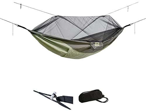 AMAZONAS Trekking Set | Ultra-Light Hängematte Moskito-Traveller Thermo+Aufhängung, Wärmeschutz & Insektenschutz, Fach für eine Isomatte, kompakt | Belastbar bis 150kg; Maße 2,75m x 1,40m, nur 740g