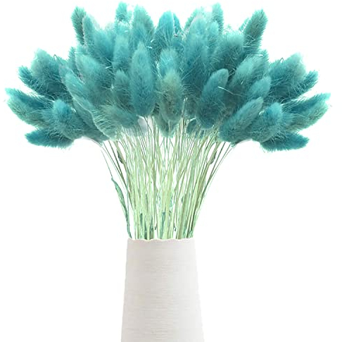 60Pcs Getrocknetes Pampasgras,Trockenblumen Bodenvase,Natürlich Pampasgras Blumenstrauß,Trockenblumen Blumenstrauß Deko, Künstlich Groß Trockenblumen,Trockenblumen Pampasgras