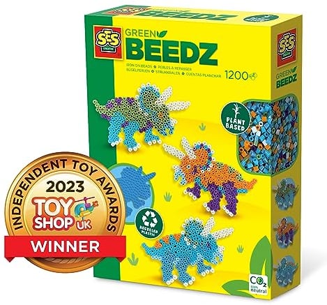 SES Creative 6405 - Green Beedz - Iron on Beads Set Triceratops Dino