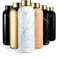 REFYLL Trinkflasche Edelstahl wonderFYLL - 500ml Thermosflasche - auslaufsicher, BPA frei - isolierte Wasserflasche, doppelwandige Isolierflasche (White Marble Gold, 500 ml)