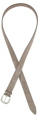 Ulla Popken Damen, Suede, Velourslederoptik, Metallic-Schließe Gürtel, Dunkles Taupe, 115