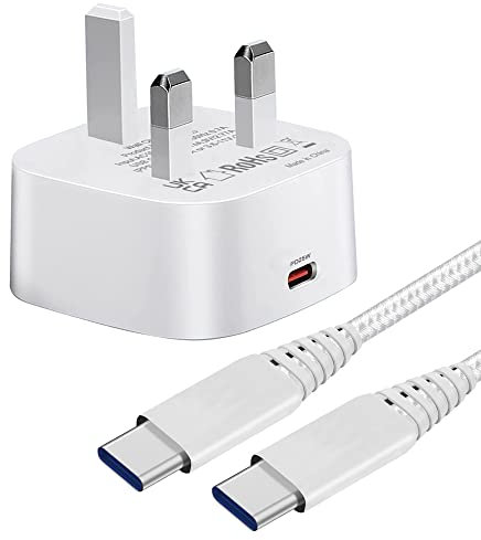 25W Charger Plug and Cable for Samsung A35 A15 A16 A55 5G A26 A36 5G iPhone 16e Galaxy Tab S10 Plus/S10 Ultra/A9/A9+/S9 FE/S9/S8/S25/S23 FE/S24/A53 A25 A14 A23 A33 Super Fast USB C Charging Adaptor