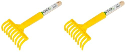 WERKA PRO - 10884 - Peigne à Olives - avec Manche en Bois 30 cm - Jaune - 9 dents (Lot de 2)