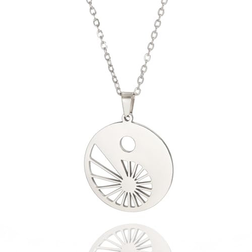 VASSAGO Fibonacci's Goldene Spirale Nautilus Muschel Durchbrochen Ausschnitt Flach Charm Yin Yang Anhänger Halskette für Damen Herren