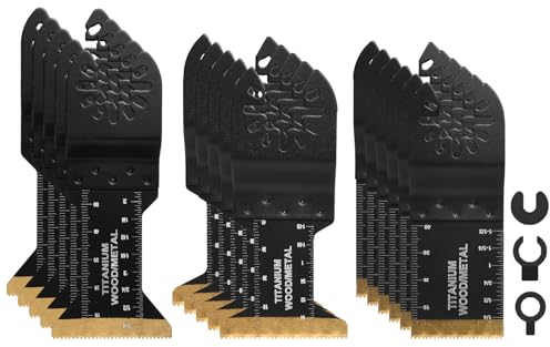 16Pack Cuchillas oscilantes para herramientas, corte de velocidad rápida para madera, metal, clavos y materiales duros, para Dewalt Rockwell Milwaukee Makita Ryobi con 3 adaptadores adicionales