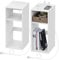 WOLTU Set of 2 Bedside Tables, Nightstands with Charging Station, 2 Sockets and 2 USB Ports, White Side Tables with 2 Open Compartments, for Living Room and Bedroom, NTS06ws-2