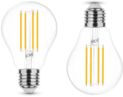 NuLoXx 2er Pack LED Filament A70 Bulb 15W/827 E27, 2700K warmweiß klar dimmbar, 2000 Lumen, ersetzt 125W, 360° Abstrahlwinkel, AC 220-240V, 35.000 Stunden, LED-Birne, LED Glühbirne