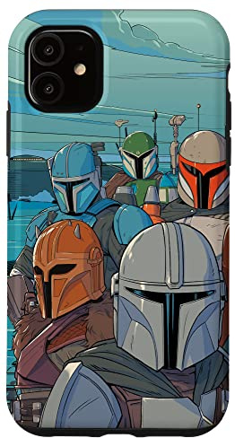 Star Wars Die mandalorianischen Kopfgeldjäger-Illustration Hülle für iPhone 11